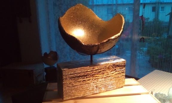 Windlicht auf Naturholz