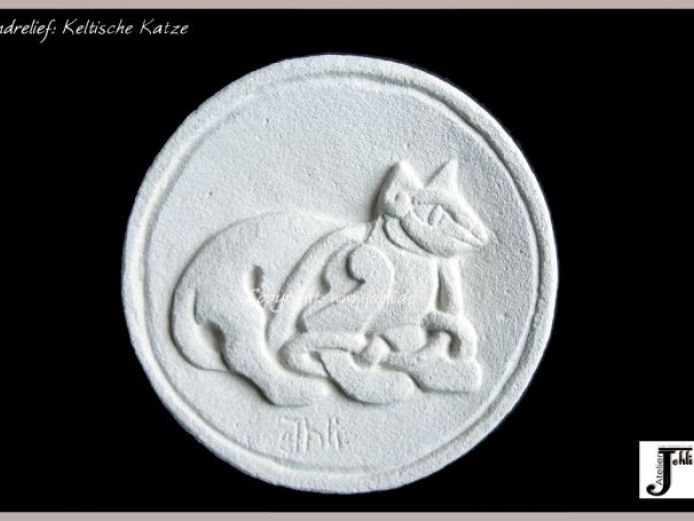 Wandrelief keltische Katze
