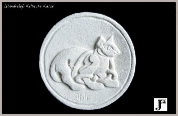 Wandrelief keltische Katze